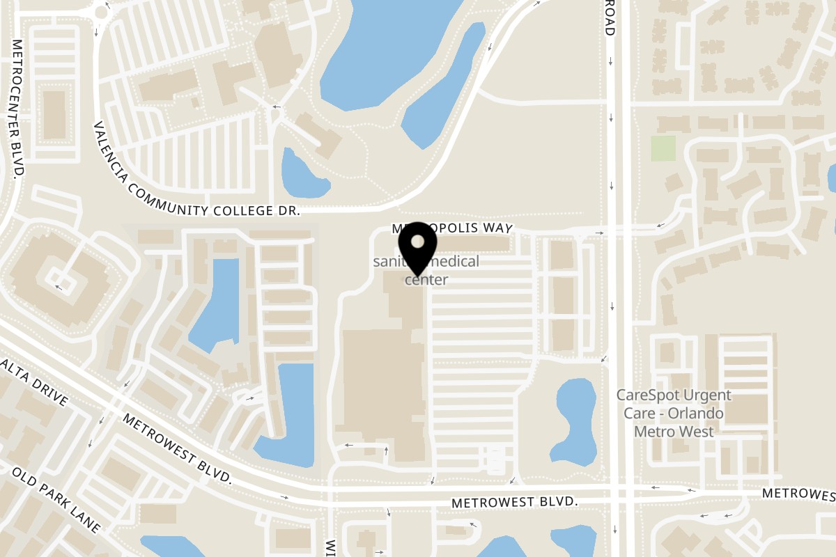 Map showing the location of Negril Jamaican Restaurant Negril on 2254 S Kirkman Rd in Orlando